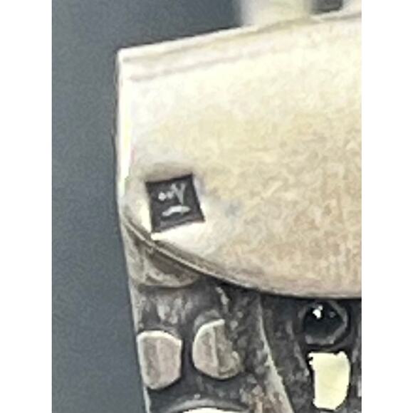 Sterling Silver Signed Open Filigree Nugget Border Cuff Bracelet 31 grams, 7.5” - Picture 5 of 11